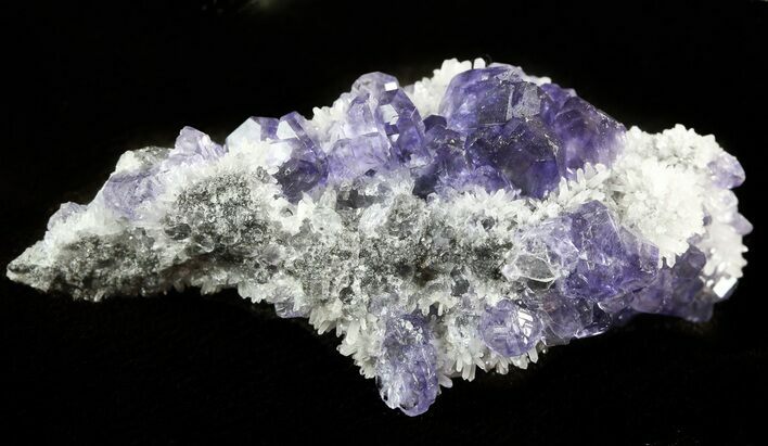 Purple Fluorite Crystals with Quartz - China #45918